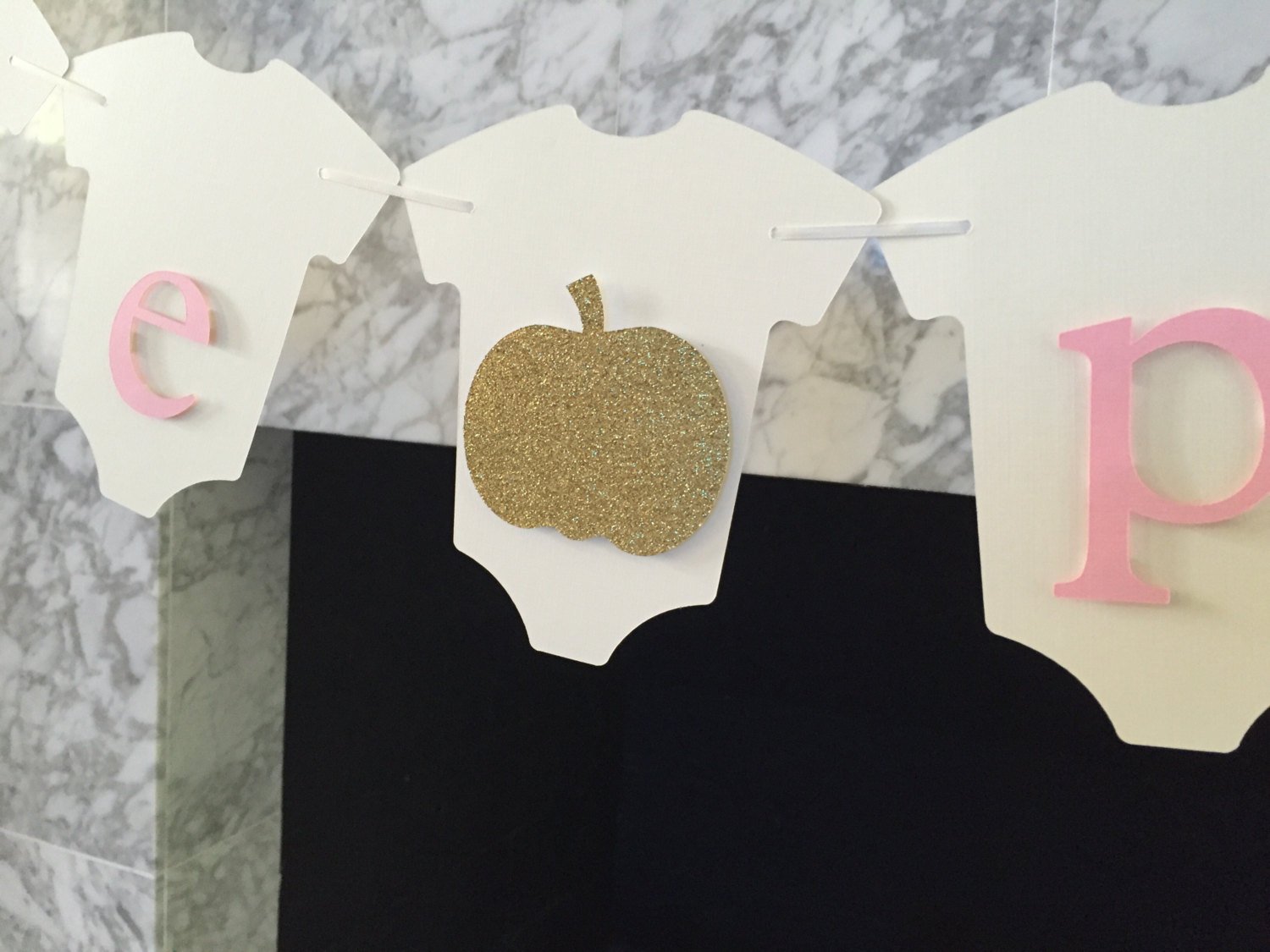 A Baby Shower Decor Pink and Gold Little Pumpkin Banner