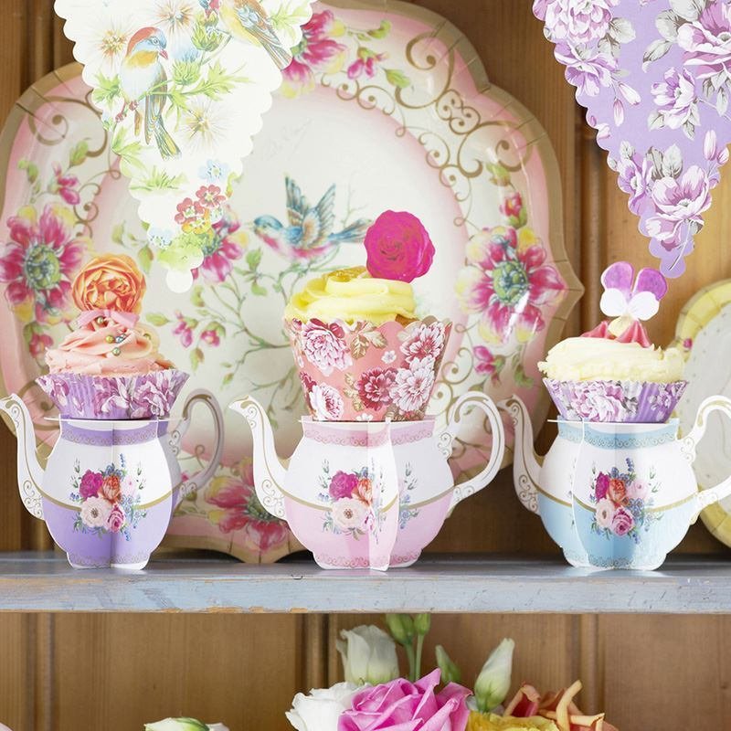 A Truly Alice Tea Pot Baby Shower Cupcake Stands