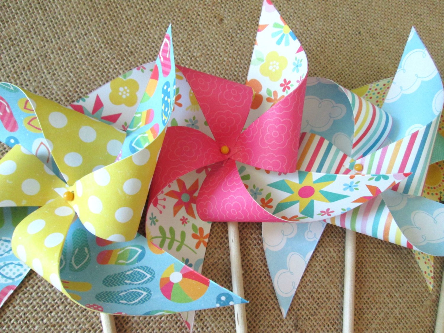 A Rainbow Centerpiece Pinwheels