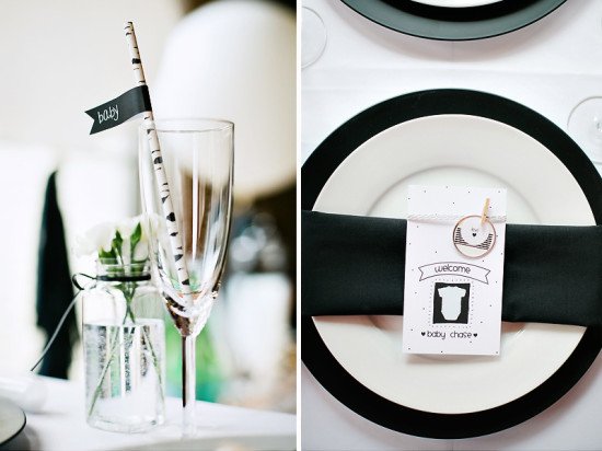 A  Elegant Modern Black and White Baby Shower