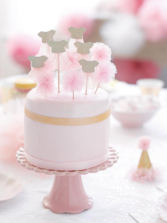 A Ballerina Baby Shower Tutu Cake Toppers