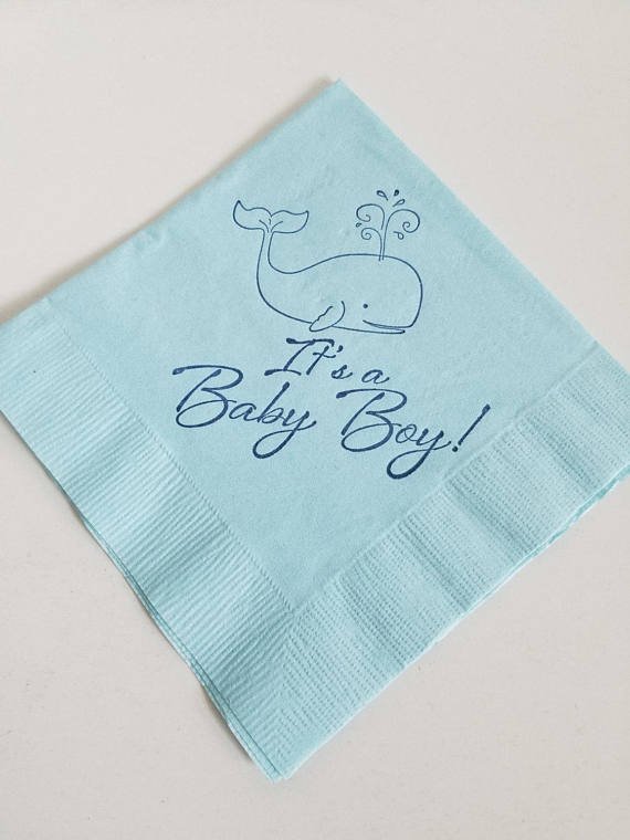 A Baby Shower Whale Cocktail Napkins