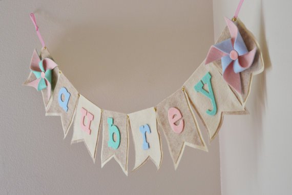 A Baby Shower Pastel Felt Pinwheel