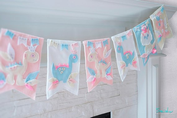 A Baby Shower Pink Dinosaur Decoration