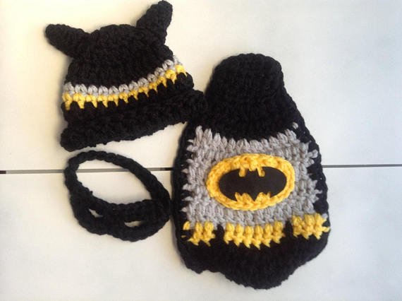 A Baby Shower Crochet batman Costume