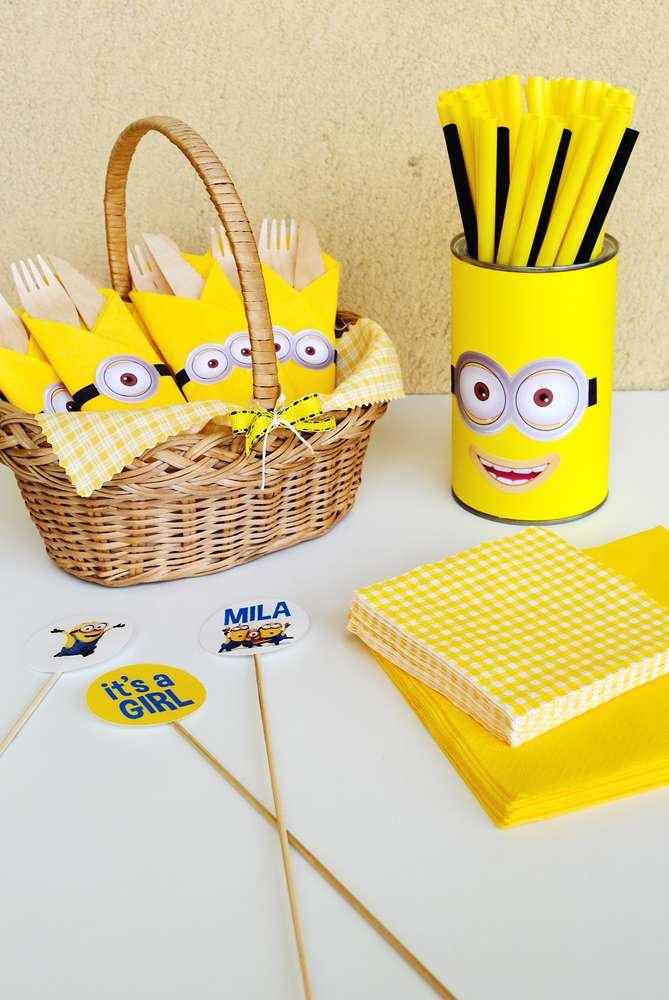 A Vibrant Yellow Girl Minion Baby Shower