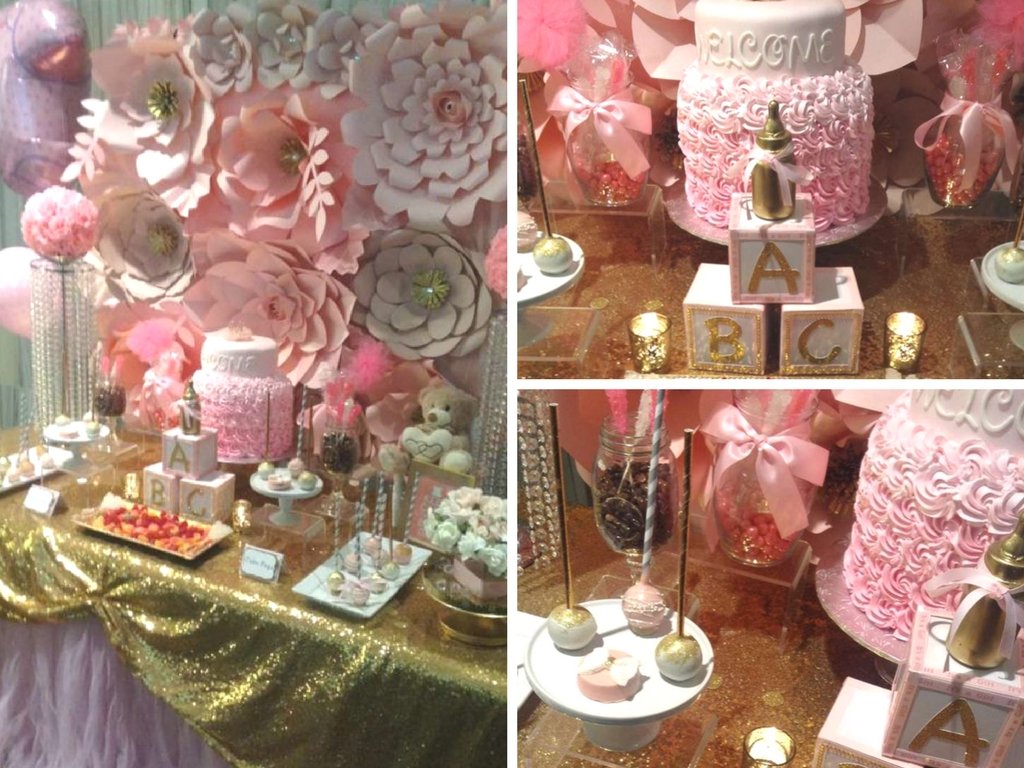 A Pretty Pink And Gold Baby Shower