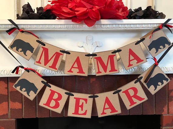 A Mama Bear Lumberjack Baby Shower Decorations