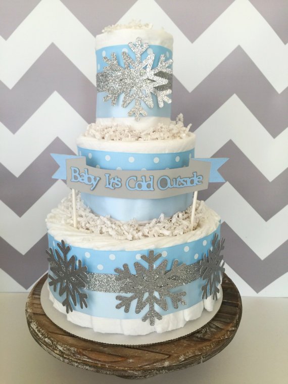 A Baby it’s Cold Outside Diaper Cake