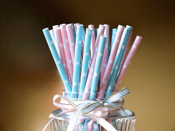 A Baby Shower Paper Straws