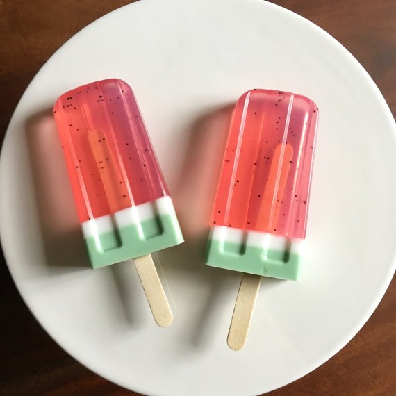 A Juicy Watermelon Soap Popsicle Favor