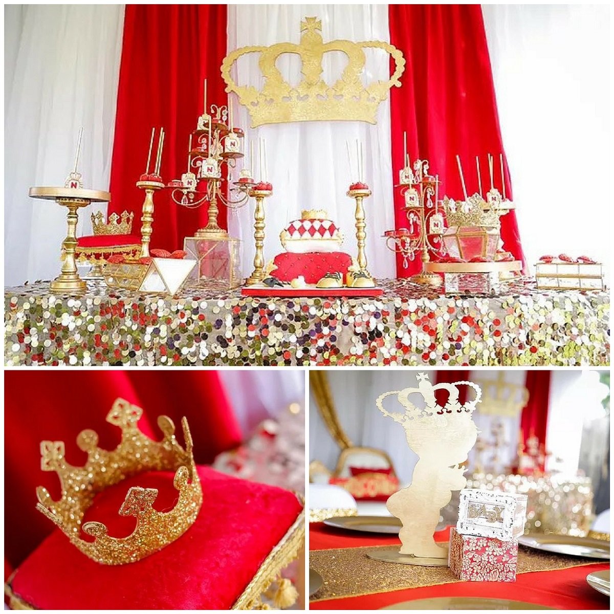 Red And Gold Royal Affair Baby Shower