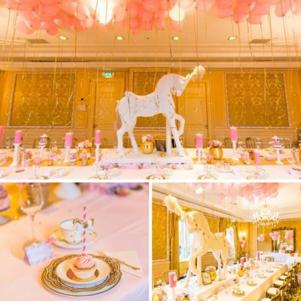 Pink and Golden Carousel Baby Shower