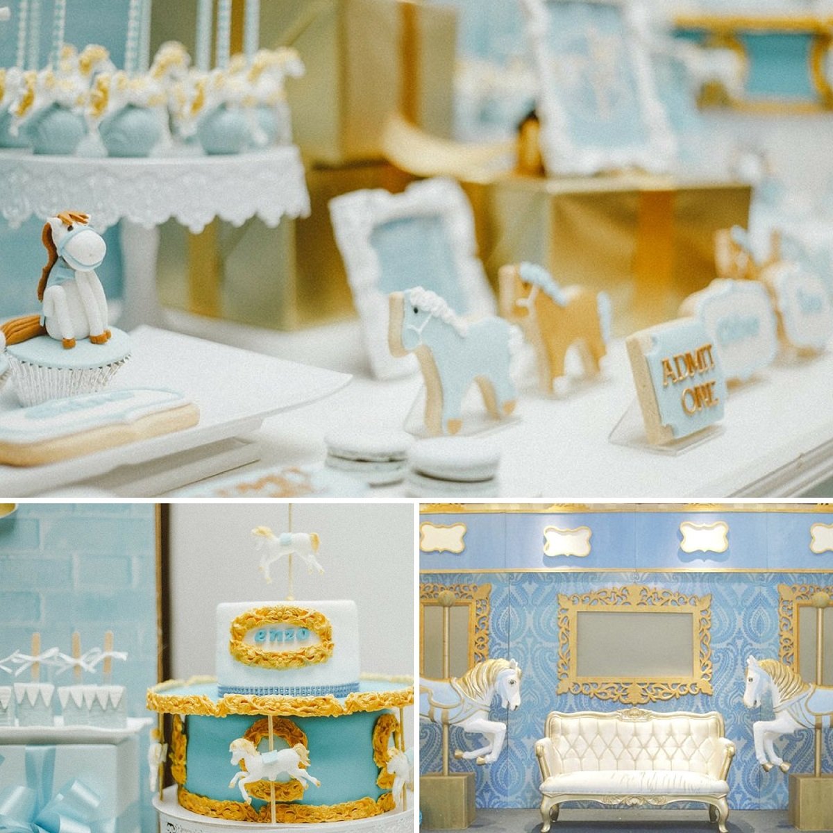 Blue Carousel Themed Baptism