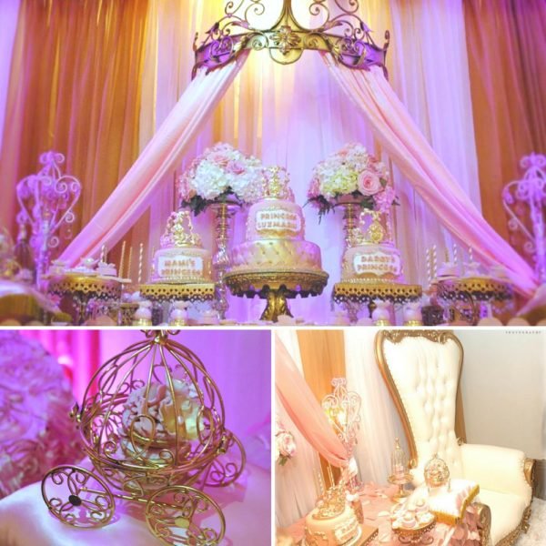 Gold and Pink Princess Baby Shower