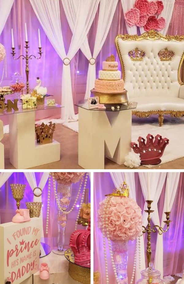 Pink and Gold Princess Baby Shower