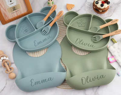 Personalized Silicone Baby Weaning Set