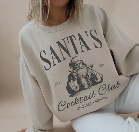 Santas Cocktail Club Christmas Sweatshirt