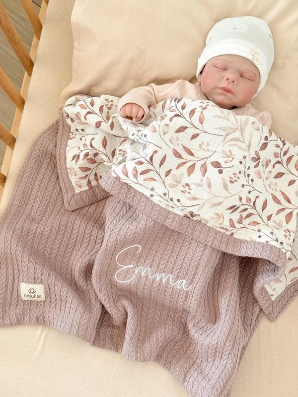 Personalized Baby Blanket with Name – Muslin Swaddle